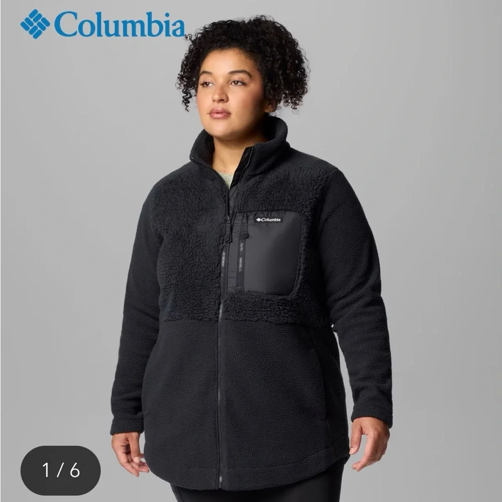 NWT Women's Columbia Lodge Sherpa FullZip Fleece Jacket Plus Size 3X - Picture 1 of 9